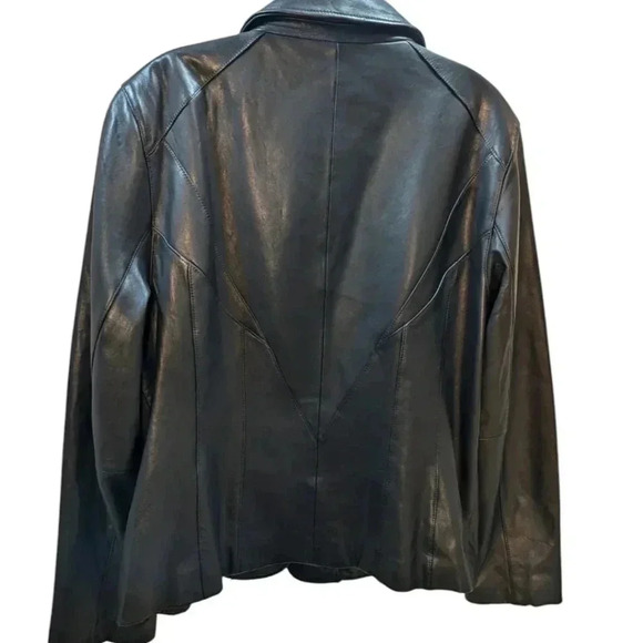 Worthington Black 100% Lambskin Leather Jacket/ Blazer SZ XL Beautiful, Exc cond - Picture 3 of 5